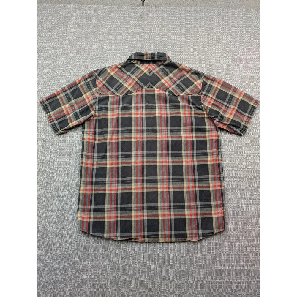 The North Face Shirt Mens Medium Multicolor Plaid Snap Front Short Sleeve Casual